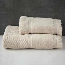 Texpol Ręcznik bawełniany z frędzlami beż SANTORINI 70x140 cm