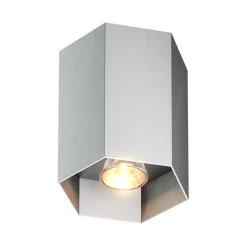Spoty Natynkowe|Zumaline Reflektor natynkowy o geometrycznym kształcie kolor aluminium POLYGON CL 1L