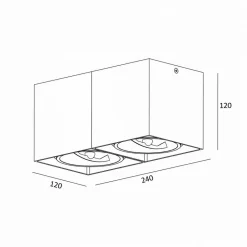 Zumaline Reflektor natynkowy 2-punktowy czarny BOX SL 2