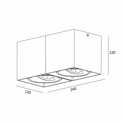 Zumaline Reflektor natynkowy 2-punktowy biały BOX SL 2