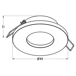 Spoty Wpuszczane|Zumaline Reflektor podtynkowy o klasie szczelności IP 54 czarny CHIPA DL
