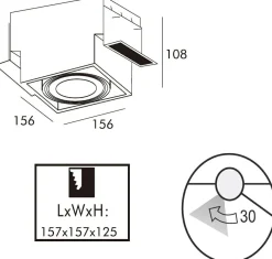 Zumaline Reflektor podtynkowy 1-punktowy czarny ONEON