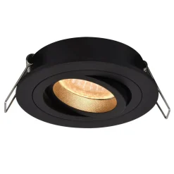 Zumaline Reflektor podtynkowy z okrągłą kryzą czarny RONDOO