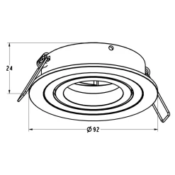 Zumaline Reflektor podtynkowy z okrągłą kryzą czarny RONDOO