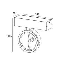 Reflektory|Zumaline Reflektor 1-punktowy czarny natynkowy GO SL 1