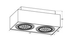 Spoty Natynkowe|Zumaline Reflektor 2-punktowy natynkowy czarny BOXY CL 2