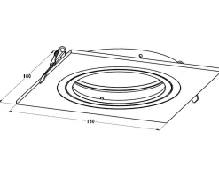 Zumaline Reflektor z kryzą czarny 1-punktowy podtynkowy BOXY DL 1
