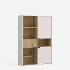 inny Regał do salonu nowoczesny SAMM kamienny beż dąb cremona