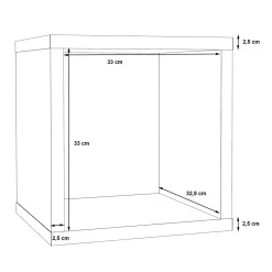 FORTE Regał MAURO 38,2x38,2 cm biały