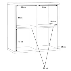 Szafki|Regały|FORTE Regał MAURO 72,7x72,8 cm biały