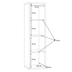 FORTE Regał MAURO 141,8x38,2 cm dębowy