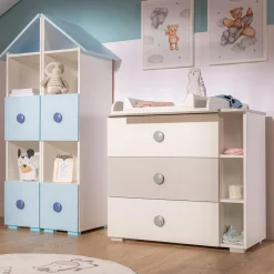 Regały Dla Dzieci|Szafki| Regał niebieski TOP BABY lewy