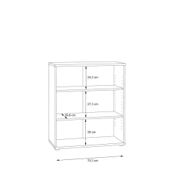 FORTE Regał niski TEMPRA z 3 wnękami 2 dąb artisan