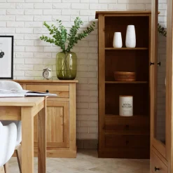 inny Regał niski z szufladami lite drewno STELLA dąb rustykalny