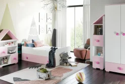Regały Dla Dzieci|Szafki| Regał różowy TOP BABY lewy
