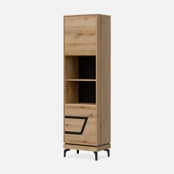 Szafki|Regały|Furni Home Regał z czarnym dekorem KRIS prawy