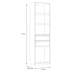 Szafki|Regały|FORTE Regał z półkami i szufladami S-ROOM 59,4 cm