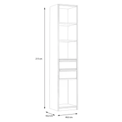Szafki|Regały|FORTE Regał z półkami i szufladami S-ROOM 44,4 cm
