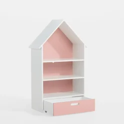 Regały Dla Dzieci|Szafki|inny Regał z szufladą domek FALIANO biało-różowy
