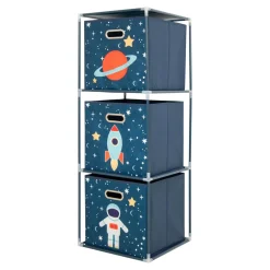 Przechowywanie|Pudełka I Pojemniki Do Przechowywania|inny Regał z 3-szufladami niebieski 35x35x102 cm