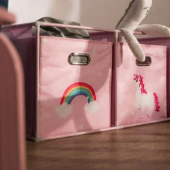 Dzieci inny Regał z 3-szufladami różowy 35x35x102 cm