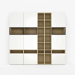 inny Regał z witryną MULTI WALL biały połysk