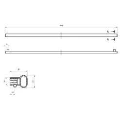 Reling do kuchni czarny OVAL MODERN 100 cm