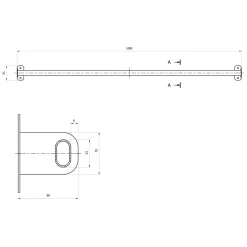 Relingi I Zawieszki| Reling do kuchni czarny OVAL RETRO 100 cm