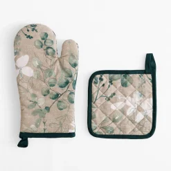 Tekstylia Kuchenne|Tekstylia Kuchenne|inny Rękawica kuchenna z podkładką w listki NICOLE COLLECTION