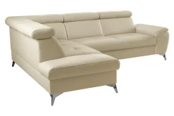 Trend Line Rozkładany narożnik z beżowej skóry naturalnej MIO lewy