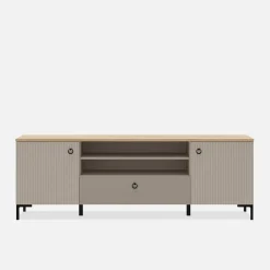 Szafki Rtv|Szafki|Esteti Ryflowana 2-drzwiowa szafka RTV DOMINICA