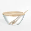 Miski, Patery I Półmiski|inny Salaterka z drewnianą pokrywą i sztućcami 23 cm