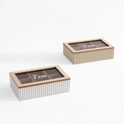 Pojemniki Na Żywność|inny Skrzynka na herbatę z 6-przegródkami, 24 cm, mix