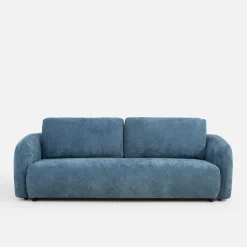 Sofy|inny Sofa 3 osobowa, rozkładana z pojemnikiem granatowa PORTO