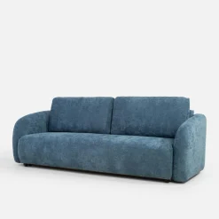 Sofy|inny Sofa 3 osobowa, rozkładana z pojemnikiem granatowa PORTO