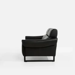 Sofy|Trend Line Sofa 2 osobowa skórzana czarna MILANO