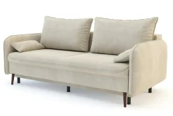 Sofy| Sofa beżowa VAMOS nóżki orzech