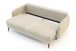 Sofy| Sofa beżowa VAMOS nóżki orzech