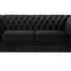 Sofy|Inspire Sofa glamour rozkładana czarna CHESTER