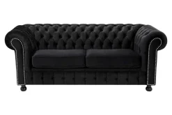 Sofy|Inspire Sofa glamour rozkładana czarna CHESTER