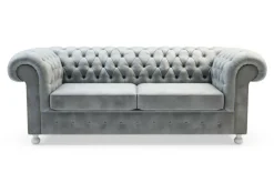 Sofy|Inspire Sofa glamour szara CHESTER