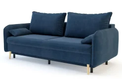 Sofa granatowa VAMOS nóżki buk