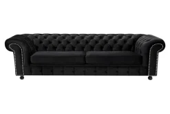 Inspire Sofa 4-osobowa glamour czarna CHESTER