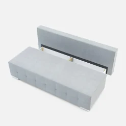 Sofy| Sofa 3-osobowa jasnoszara pikowana LILI