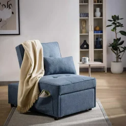 Sofy|Sofy|inny Sofa 1-osobowa rozkładana niebieska WINSLO