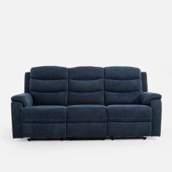 Sofa 3-osobowa z funkcją relaks niebieska ZATRI