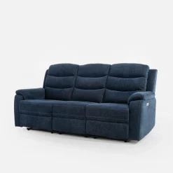 Sofa 3-osobowa z funkcją relaks niebieska ZATRI