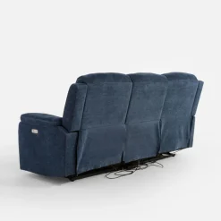 Sofa 3-osobowa z funkcją relaks niebieska ZATRI