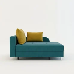 Sofy|Sofy| Sofa rozkładana niebiesko-żółta LETTO lewa
