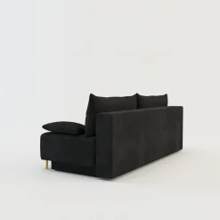 Sofy| Sofa rozkładana 3-osobowa czarna ALFA